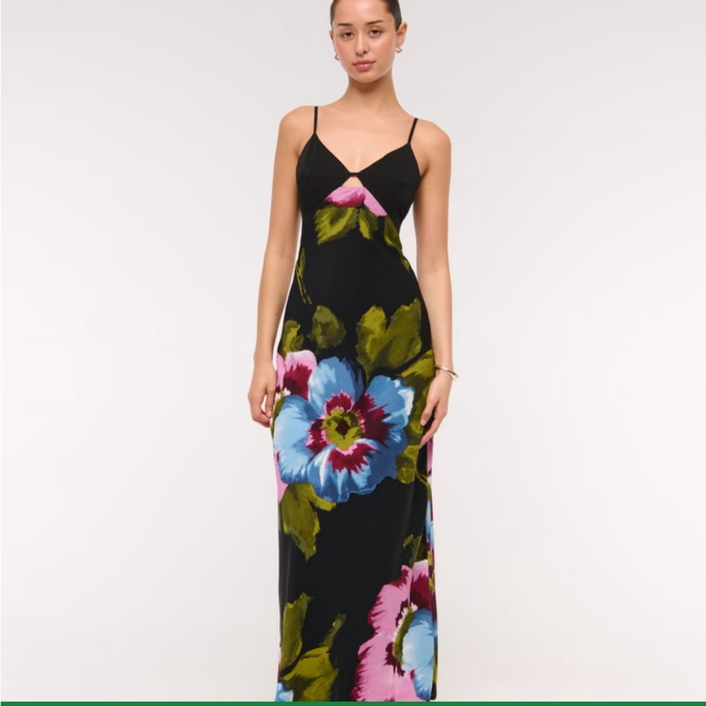 Abercrombie & Fitch Black Floral Maxi Dress